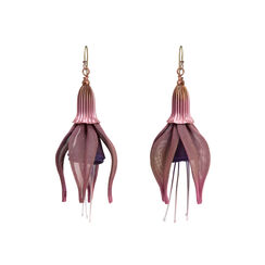 Fuchsia mesh earrings by Sarah Cavender